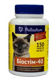 картинка Біостим-40, білкова мінерально-вітамінна добавка для кішок