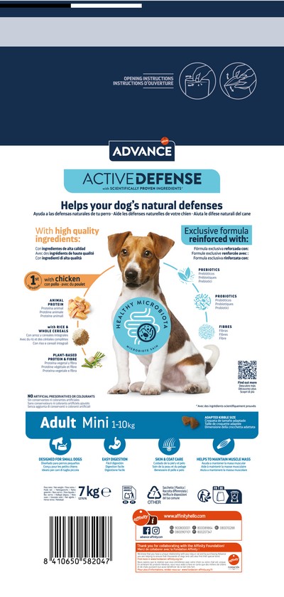 картинка Advance Dog Mini Adult для дорослих собак маленьких порід з куркою та рисом